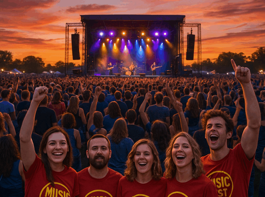 custom bulk printed t shirts for music festivals