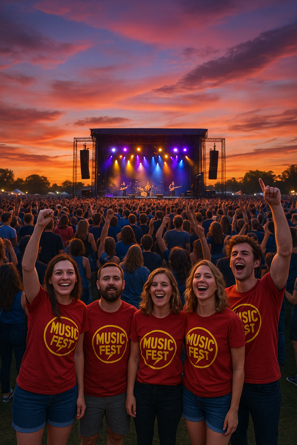 custom bulk printed t shirts for music festivals